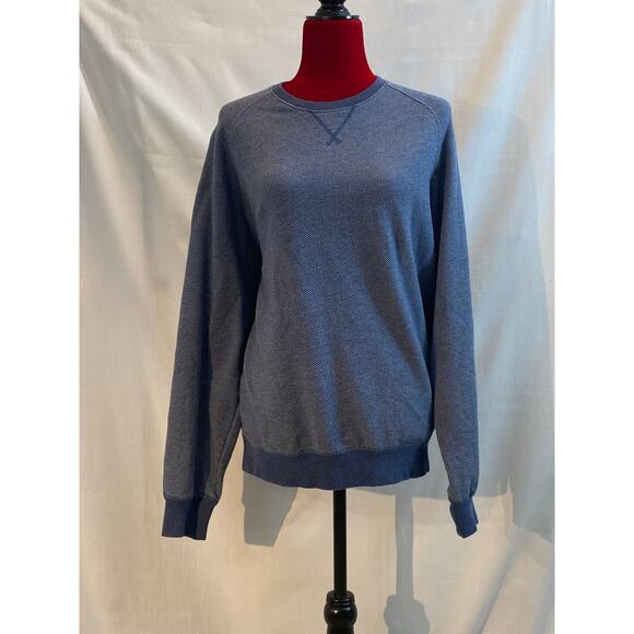 Charleston Threads sweatshirt large blue white soft fleece lined fun gently worn - Picture 3 of 11